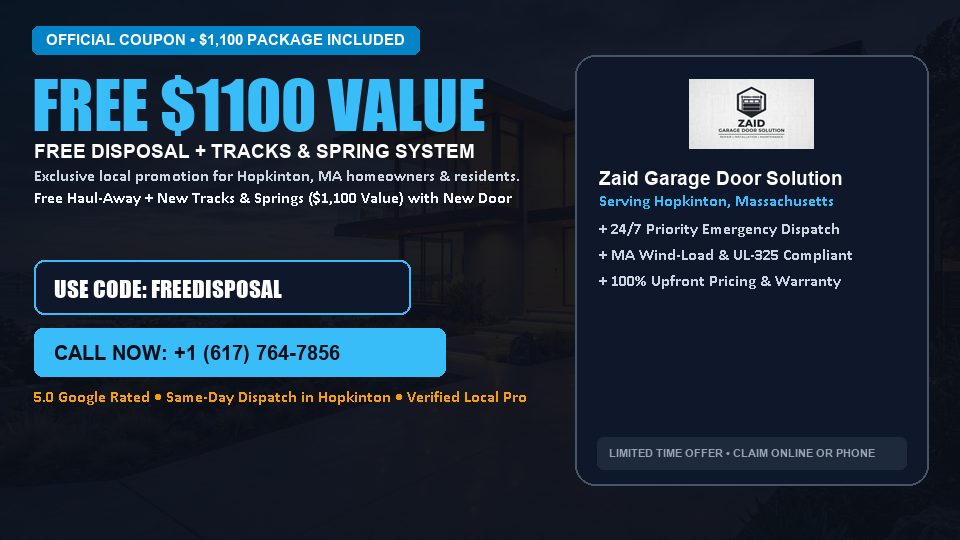 Zaid Garage Door Solution FREE Haul-Away & Heavy-Duty Tracks with New Door in Hopkinton, MA